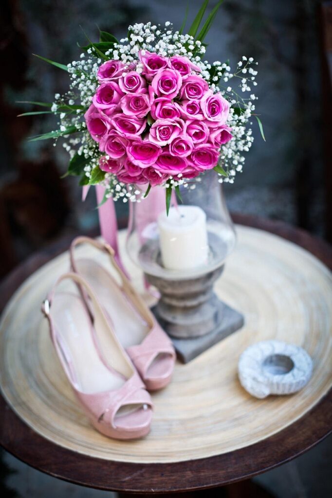 wedding, bouquet, bridal, shoes, flower background, nature, beautiful flowers, heels, bridal bouquet, bridal shoes, wedding details, wedding preparations, flower wallpaper, wedding photography, flowers, pink flowers